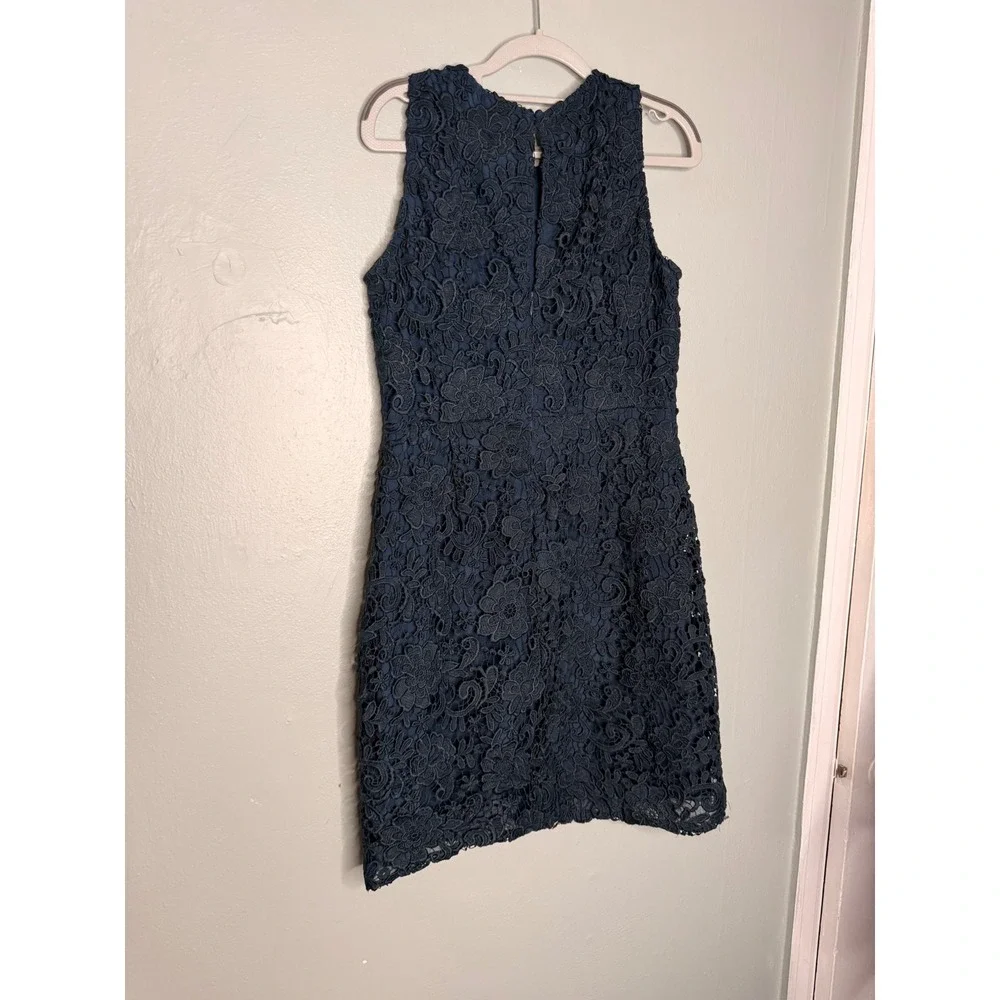 J.crew navy blue‎ floral lace sheath dress